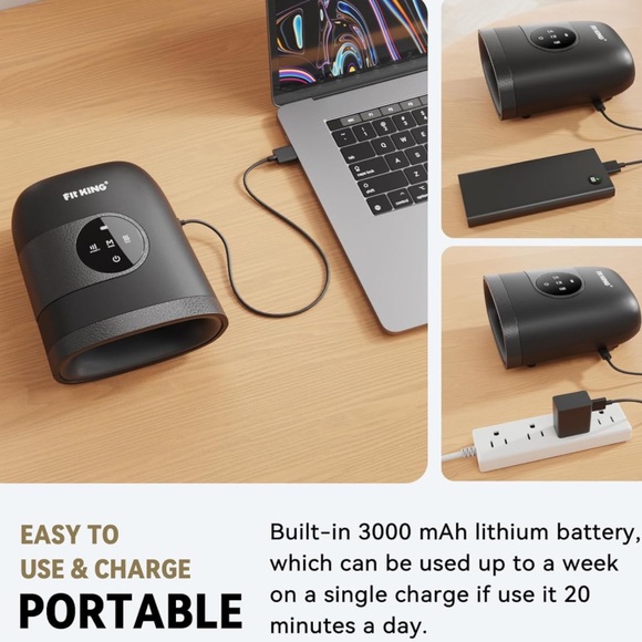 FIT KING Hand Massager with Heat - Picture 2 of 5